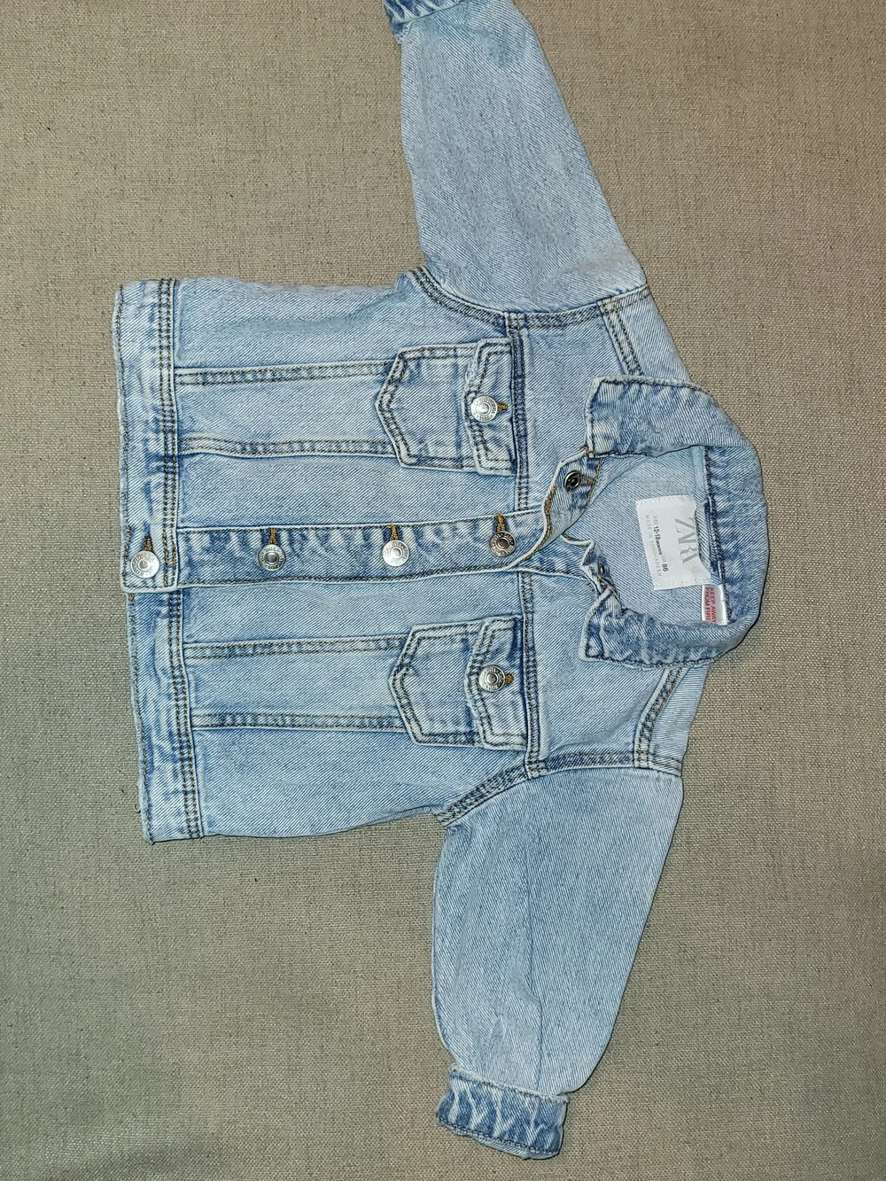 Zara Light Wash Kids Denim Jacket - Classic Jean Jacket, 100% Cotton